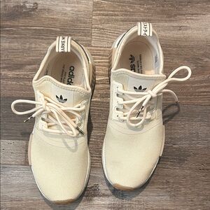 adidas Cream Lace-Up Knit Sneakers